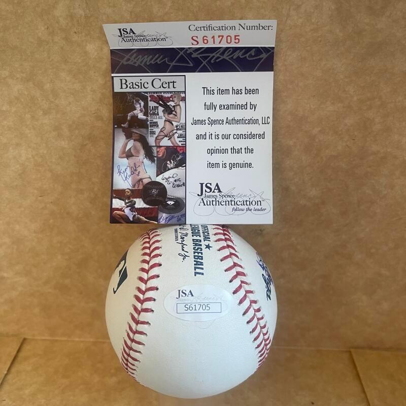 YUSNIEL DIAZ DODGERS FULL NAME SIGNED AUTOGRAPHED M.L. BASEBALL JSA S61705