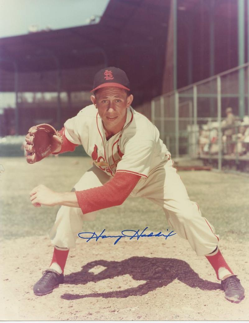 HARVEY HADDIX DECEASED ST. LOUIS CARDINALS SIGNED 8X10 PHOTO W/COA