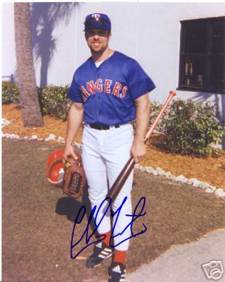 CHAD CURTIS TEXAS RANGERS SIGNED 8X10 PHOTO W/COA