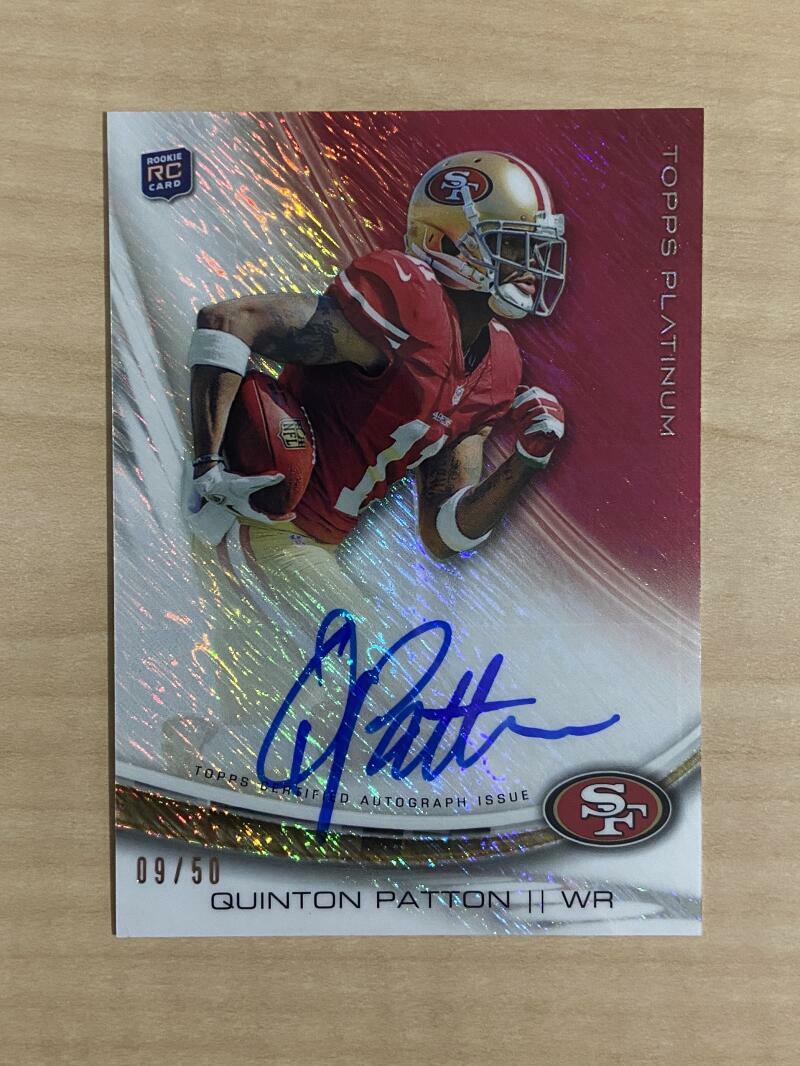 QUINTON PATTON SAN FRANCISCO 49ERS SIGNED 2013 TOPPS 09/50 CARD #A-QP W/COA