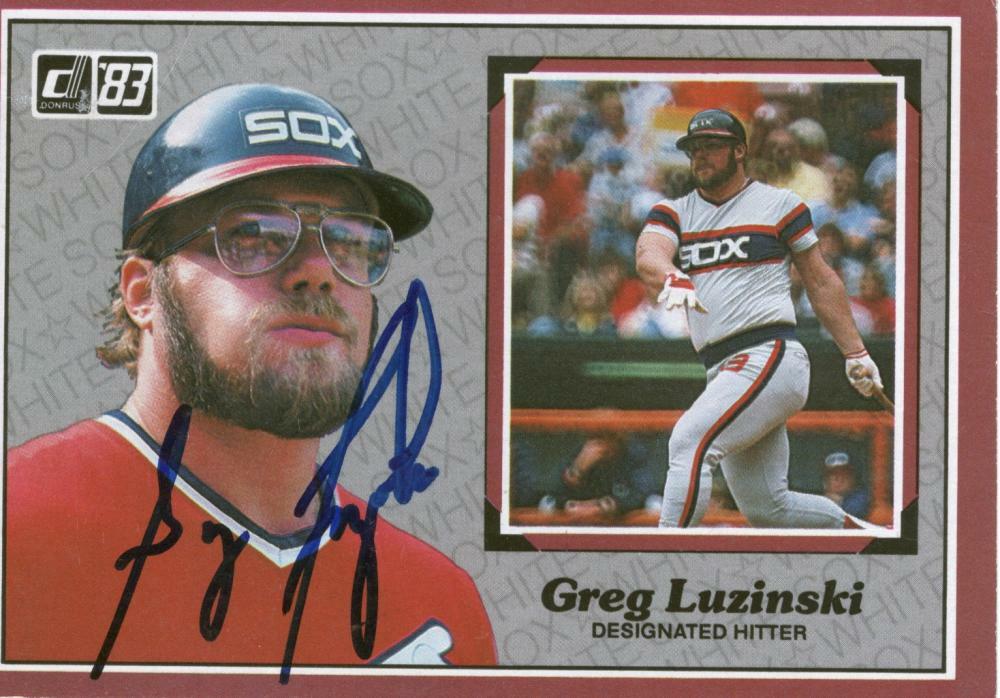 1983 DONRUSS BIG GREG LUZINSKI WHITE SOX #4 SIGNED AUTOGRAPHED W/ COA