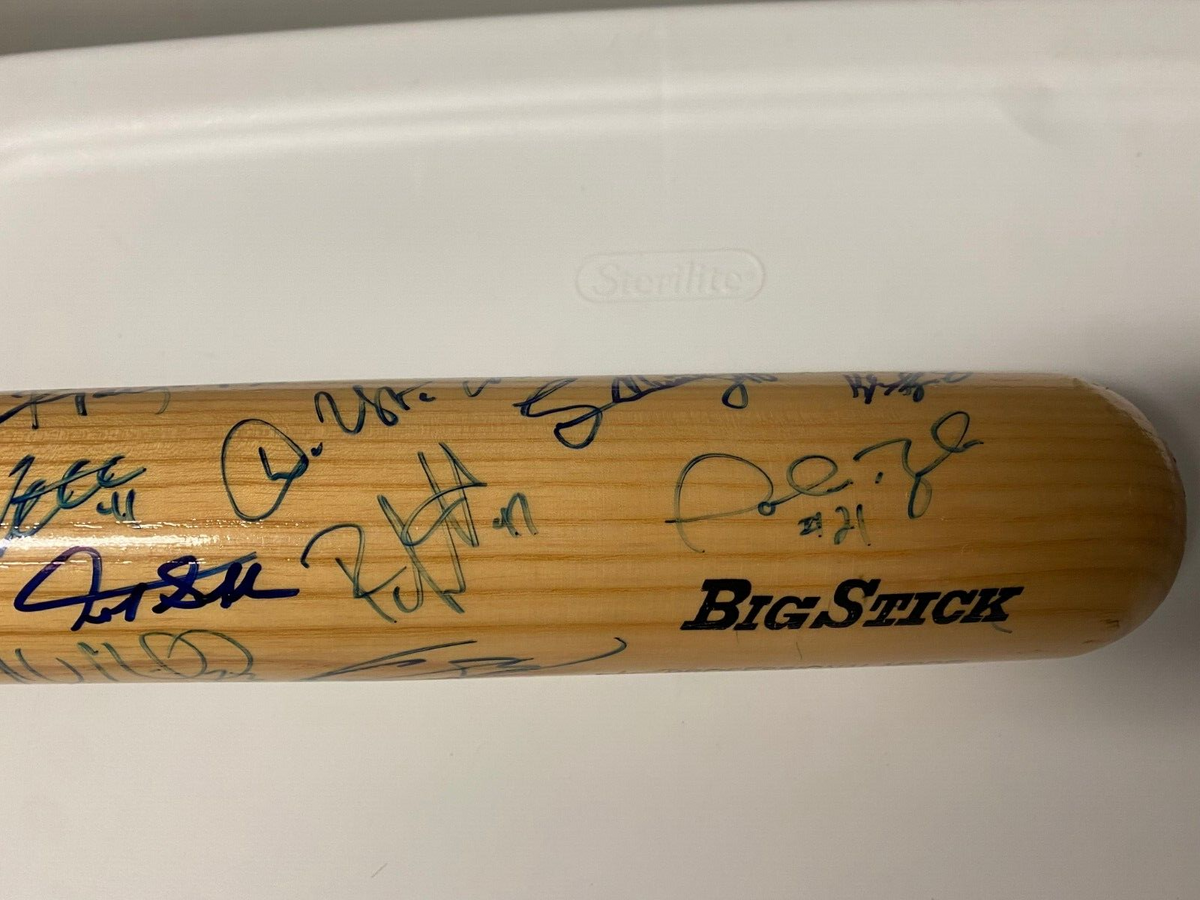 GIANCARLO STANTON DAN UGGLA CODY ROSS ANDREW MILLER MULTI SIGNED MARLINS BAT COA