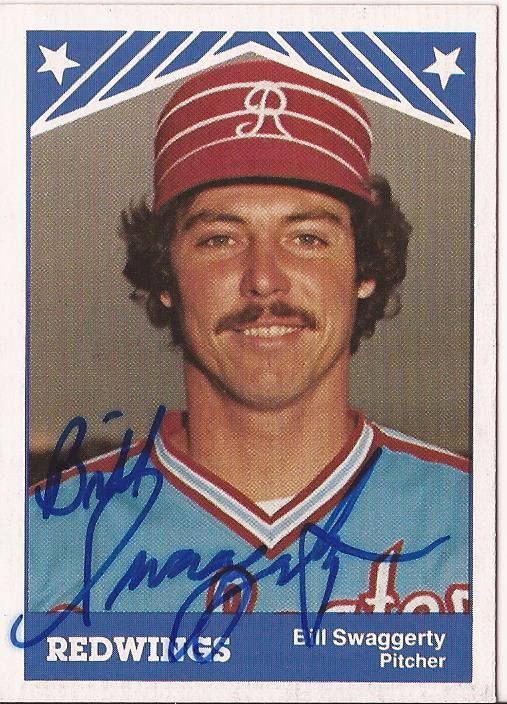 BILL SWAGGERTY ROCHESTER RED WINGS SIGNED AUTOGRAPHED 1983 TCMA CARD #10 RC 