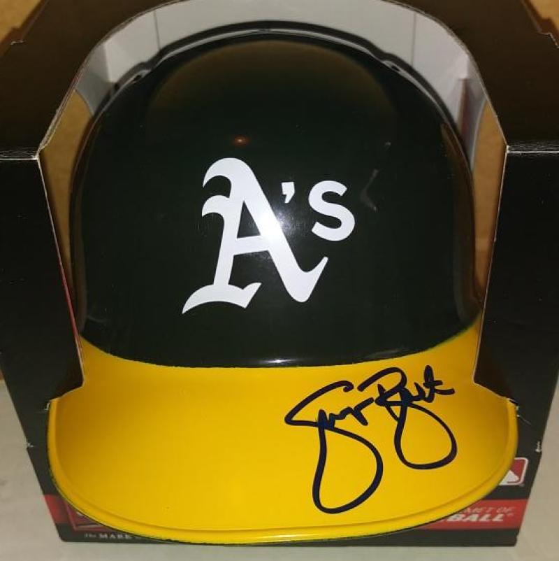 SKYE BOLT OAKLAND A'S SIGNED ROOKIE YEAR RAWLINGS MINI HELMET BECKETT R14004