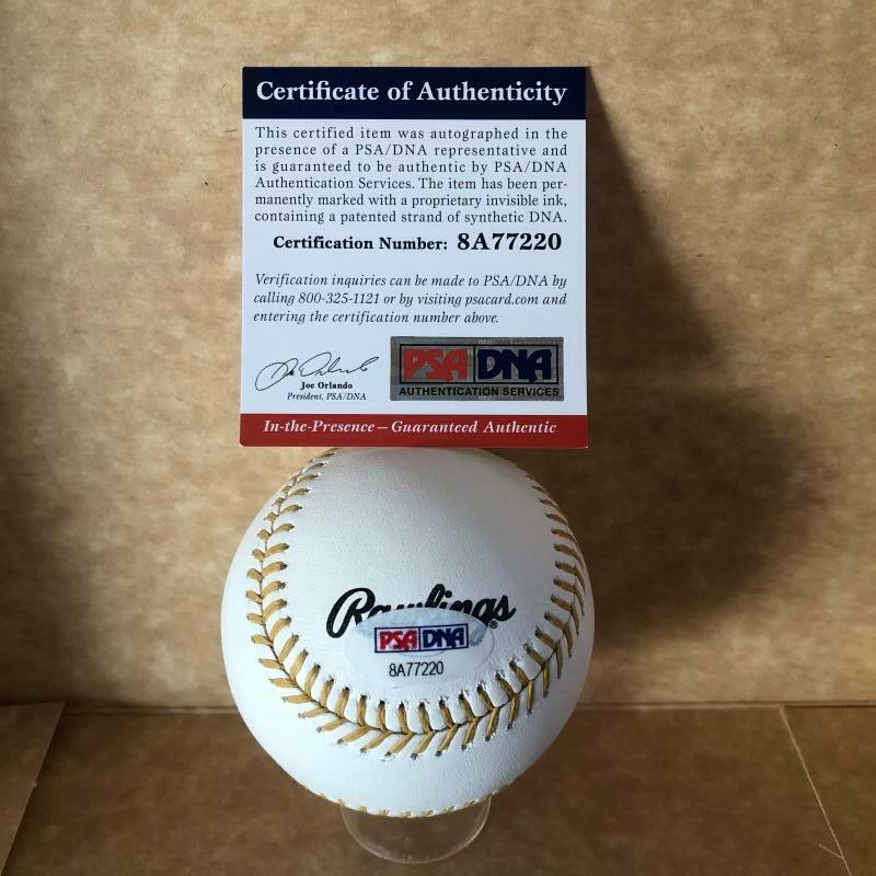 CHUCK KNOBLAUGH 91 YANKEES SIGNED AUTOGRAPHED M.L. BASEBALL PSA 8A77220