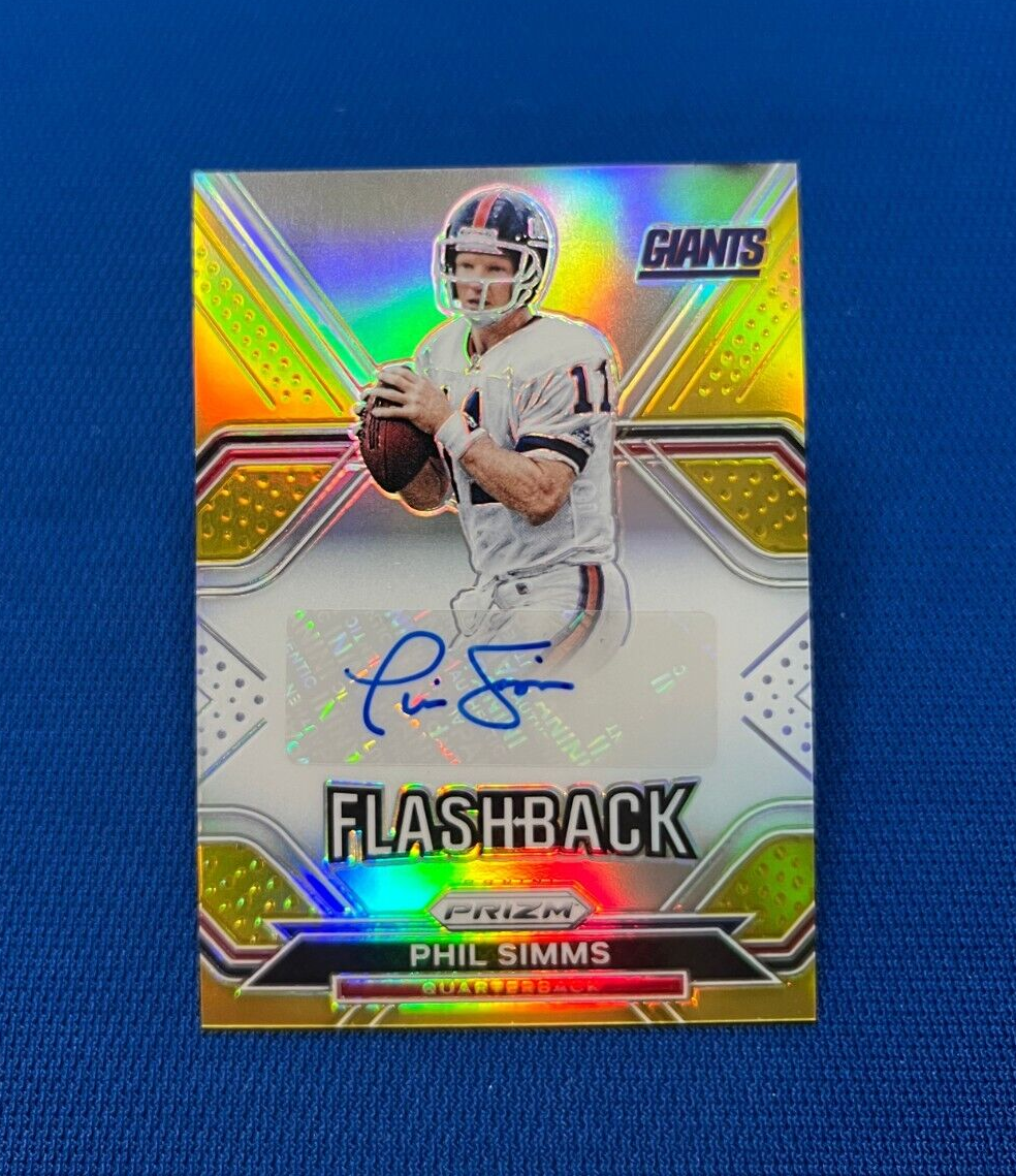 2020 PANINI PRIZM FLASHBACK PHIL SIMMS GIANTS GOLD AUTO AUTOGRAPHED CARD 2/5