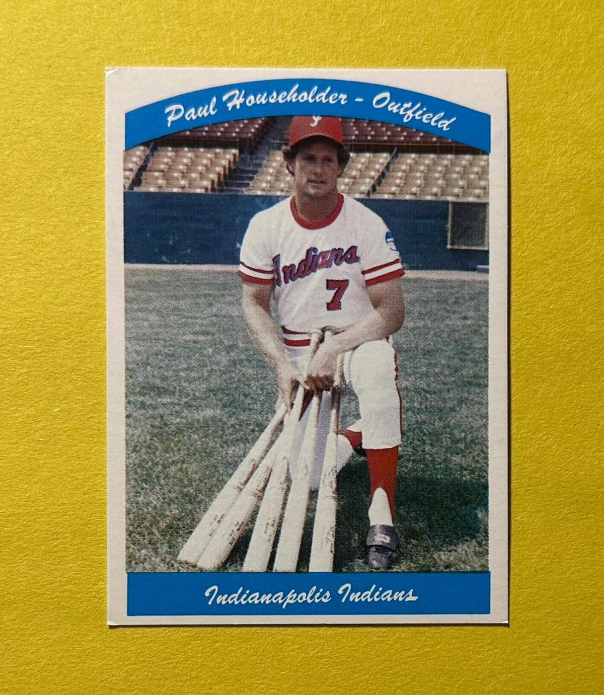 1980 INDIANAPOLIS PAUL HOUSEHOLDER #15 BASEBALL CARD