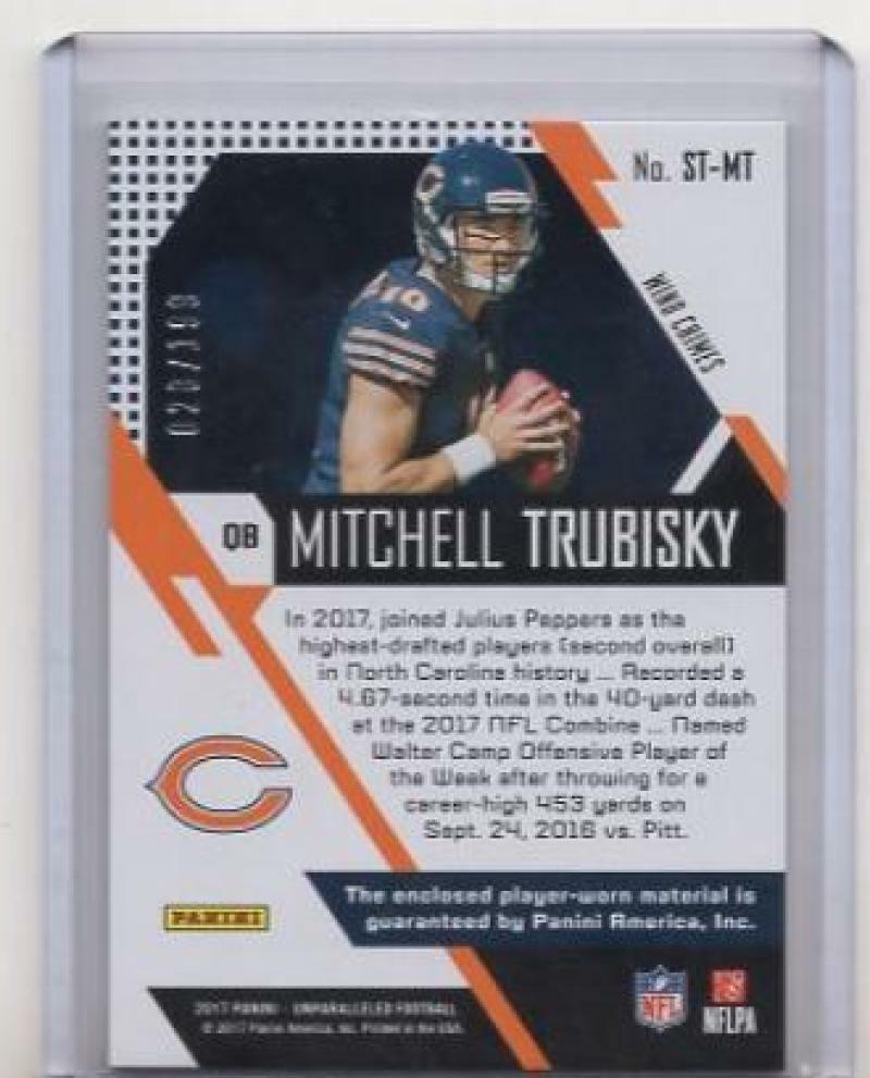 MITCHELL TRUBISKY 2018 UNPARALLELED JERSEY /199