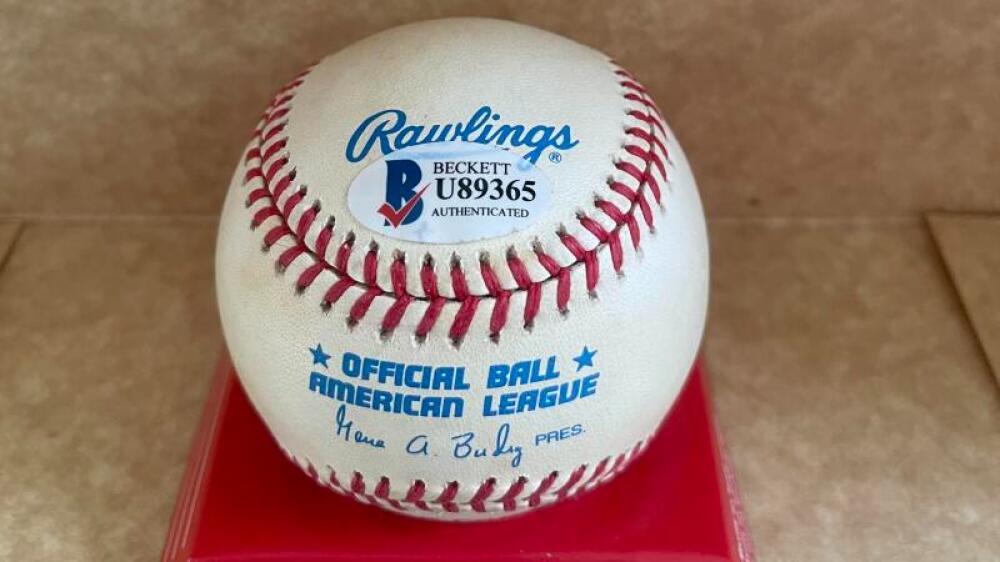 HAL NEWHOUSER HOF 92  SIGNED AUTOGRAPHED A.L. BASEBALL BECKETT AUTH
