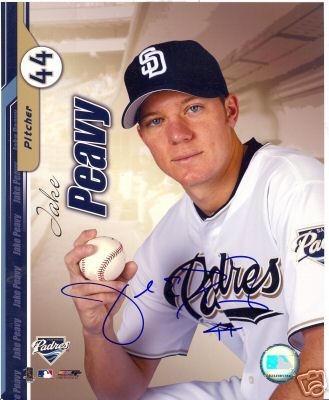 JAKE PEAVY SAN DIEGO PADRES SIGNED 8X10 PHOTO W/COA