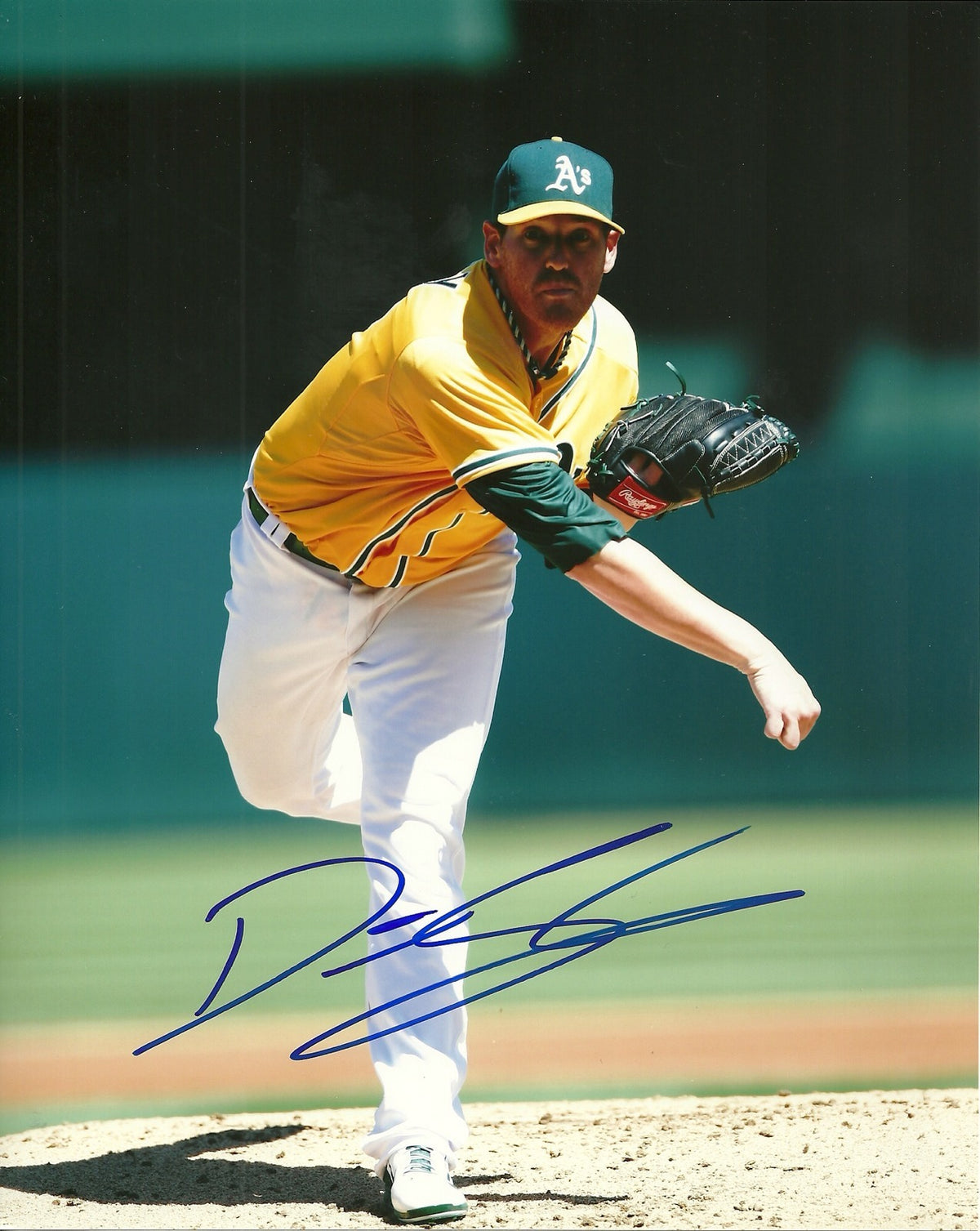 DAN STRAILY OAKLAND ATHLETICS SIGNED AUTOGRAPHED 8x10 PHOTO W/COA