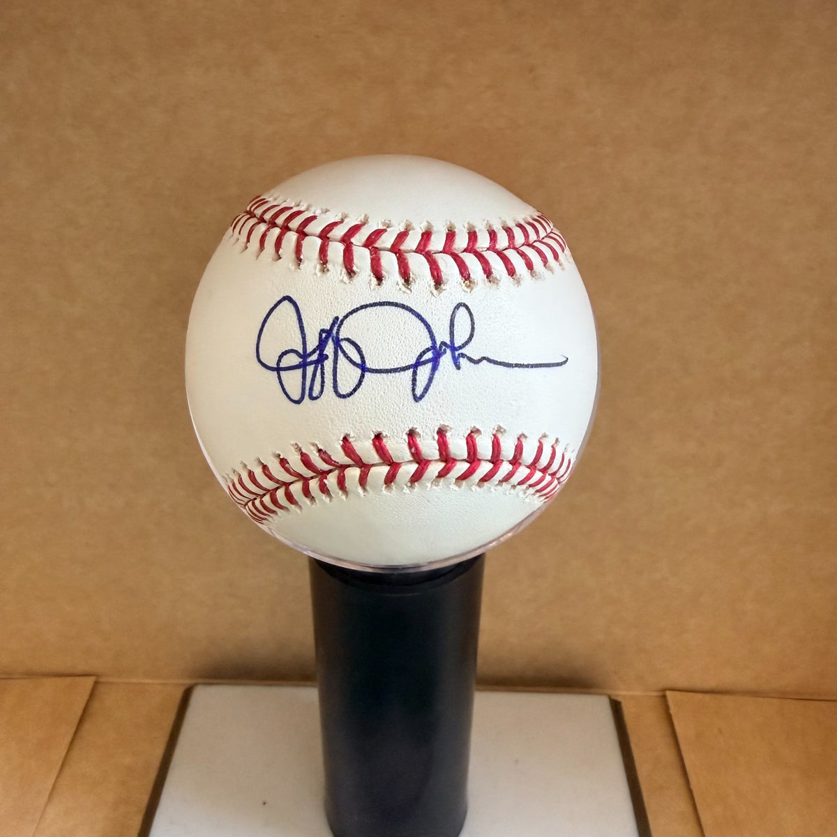 JEFF JOHNSON NEW YORK YANKEES  SIGNED M.L BASEBALL BECKETT AUTH