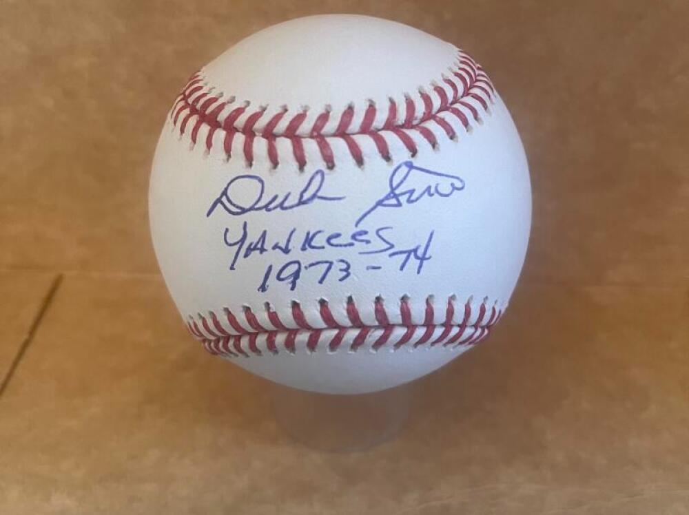 DUKE SIMS YANKEES 1973-74  SIGNED AUTO M.L. BASEBALL BECKETT AUTH