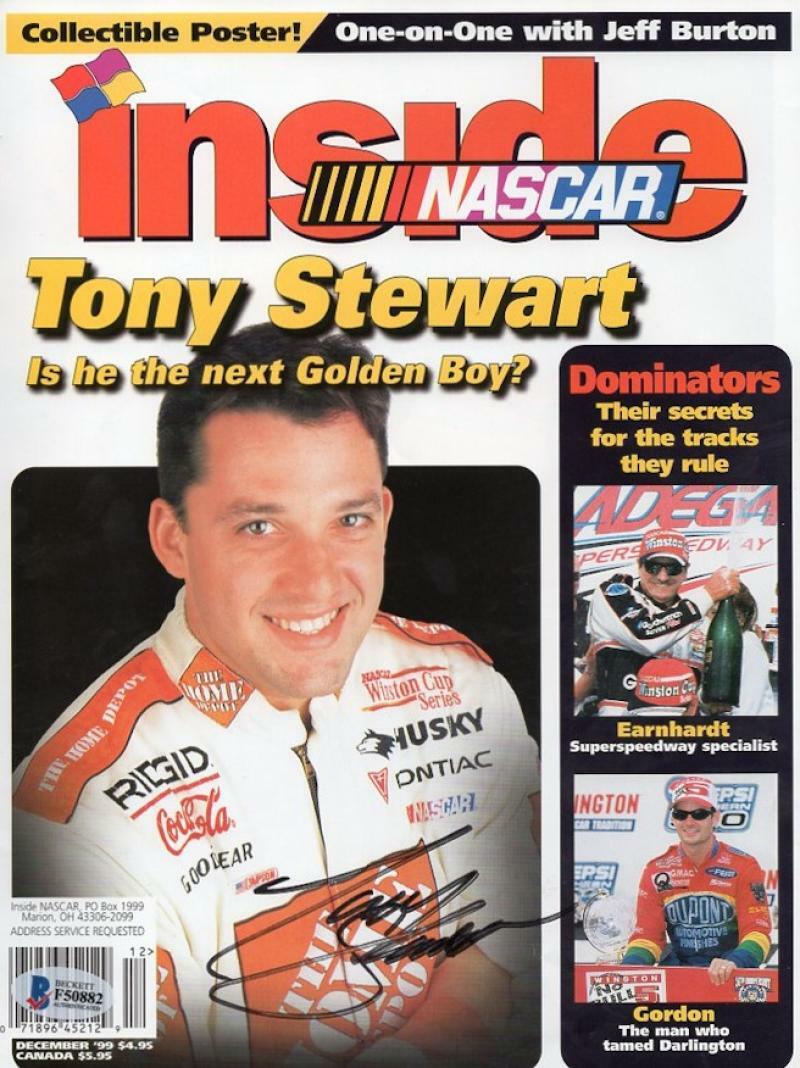 TONY STEWART SIGNED INSIDE NASCAR MAGAZINE BECKETT F50882