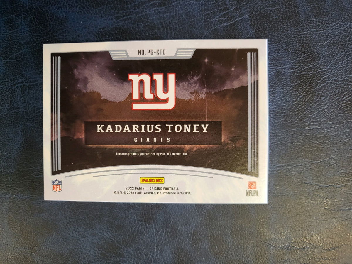 2022 PANINI ORIGINS KADARIUS TONEY GIANTS PROVING GROUND AUTO AUTOGRAPH CARD /25