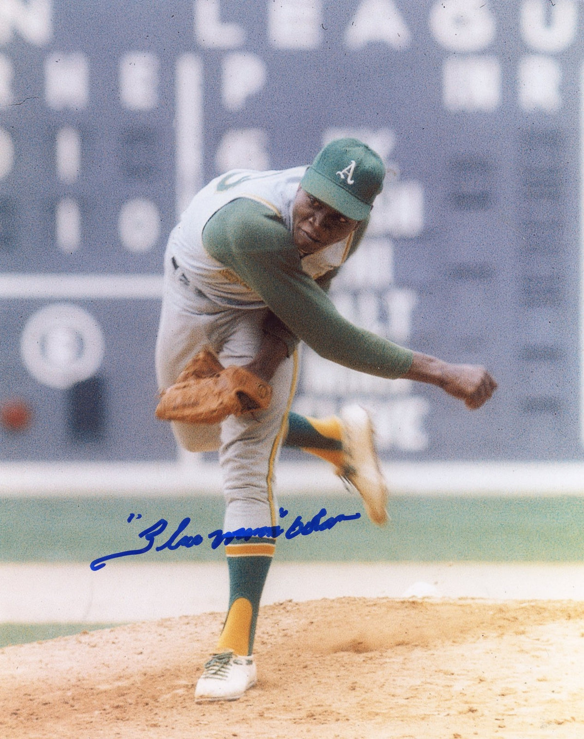 JOHN BLUE MOON ODOM OAKLAND A'S SIGNED   8X10  PHOTO