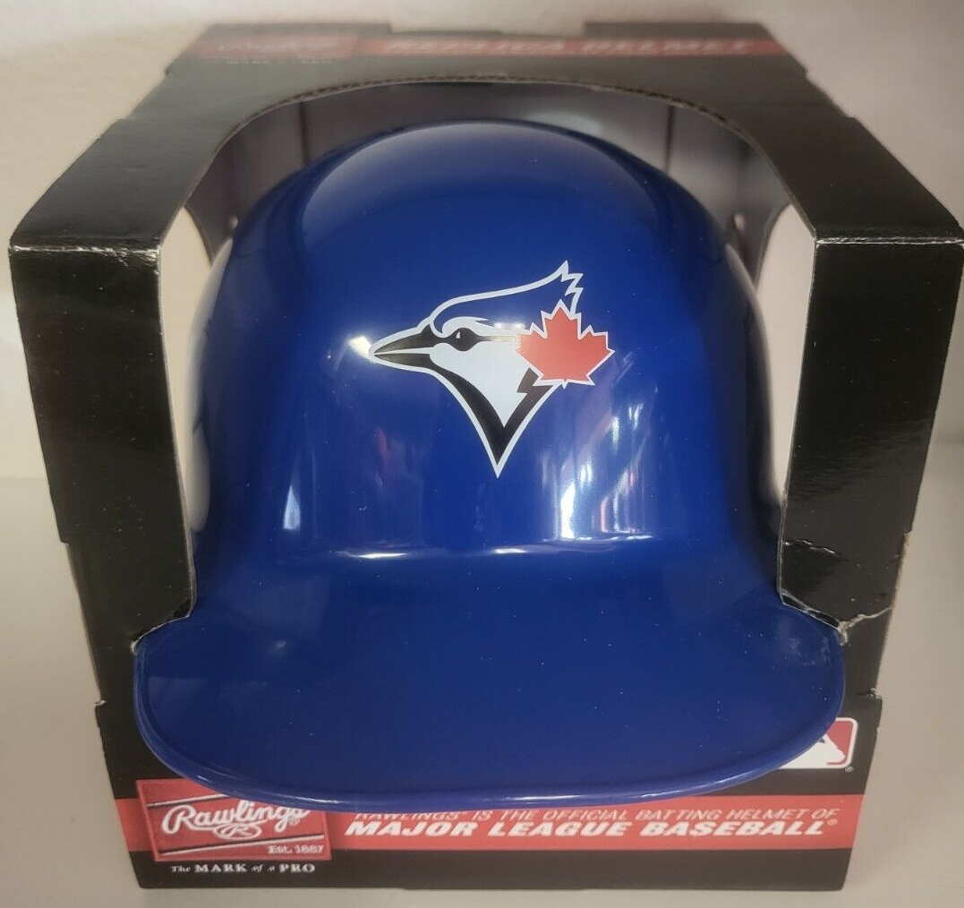 TORONTO BLUE JAYS MLB TEAM LOGO RIDDELL UNSIGNED BASEBALL MINI HELMET W/BOX