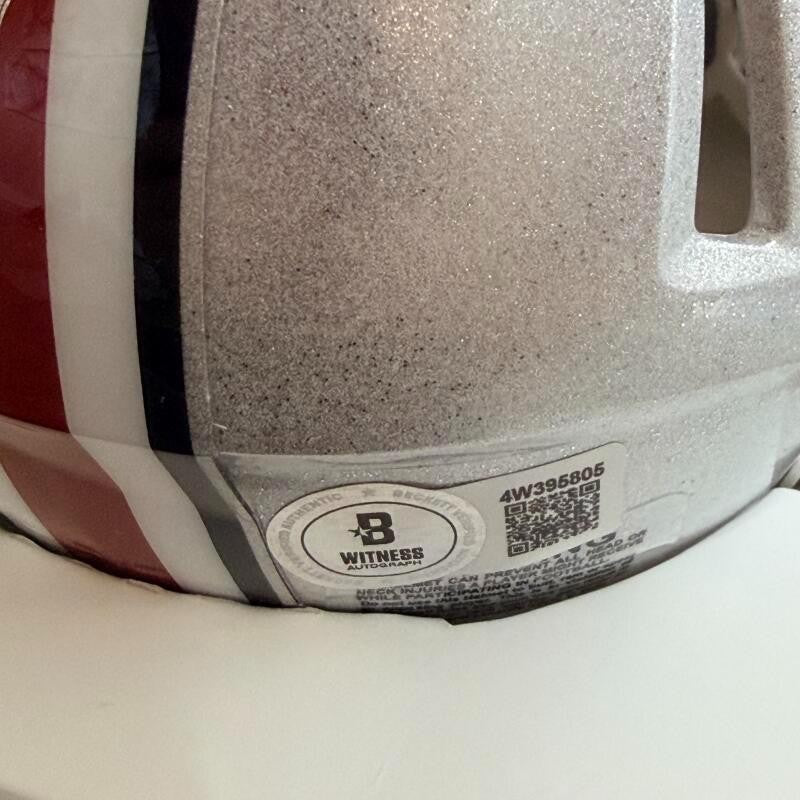 AJ HAWK #47 OHIO STATE BUCKEYES SIGNED MINI HELMET BECKETT AUTH