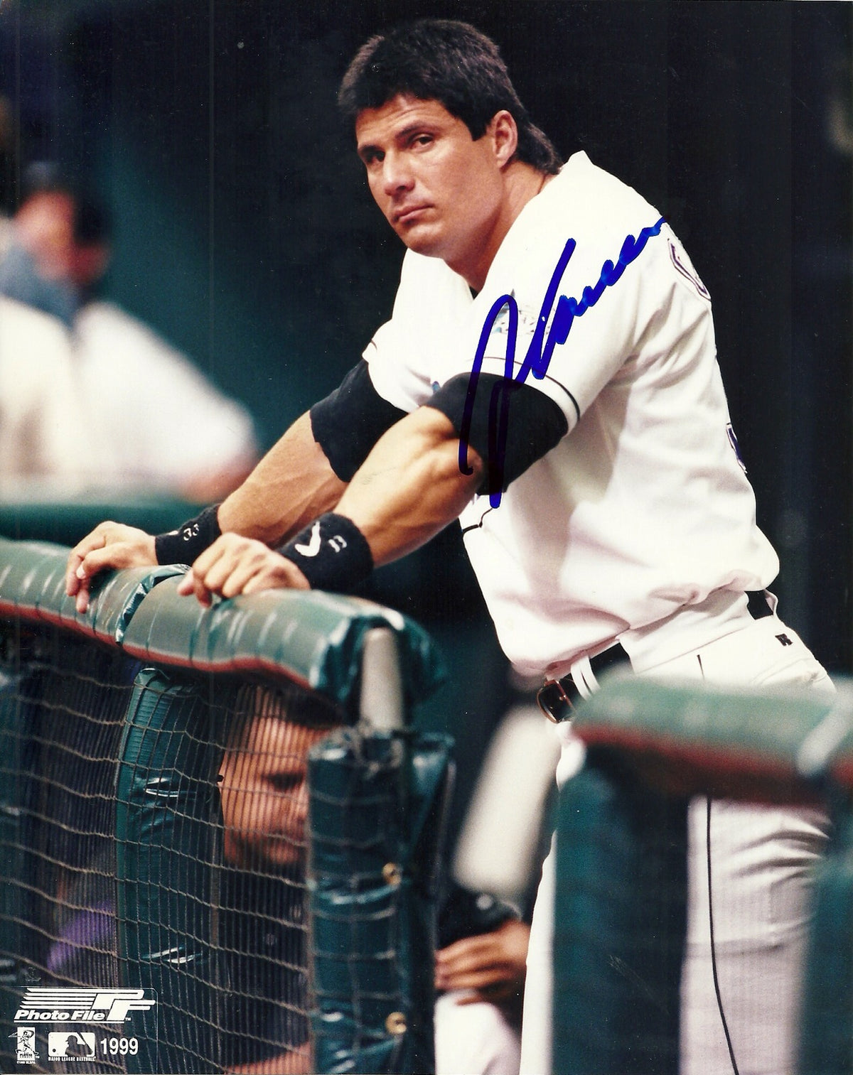 JOSE CANSECO TAMPA BAY RAYS SIGNED AUTO 8x10 PHOTO W/COA DUGOUT