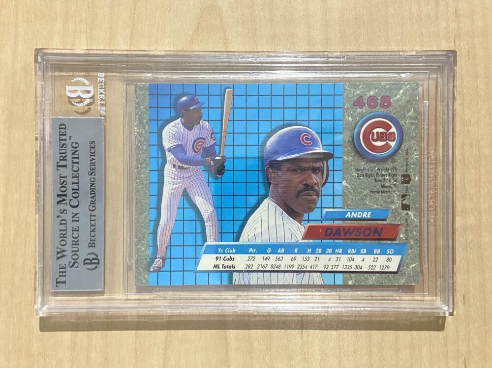 1992 ULTRA ANDRE DAWSON #468 CUBS SIGNED CARD BECKETT AUTHENTIC AUTO