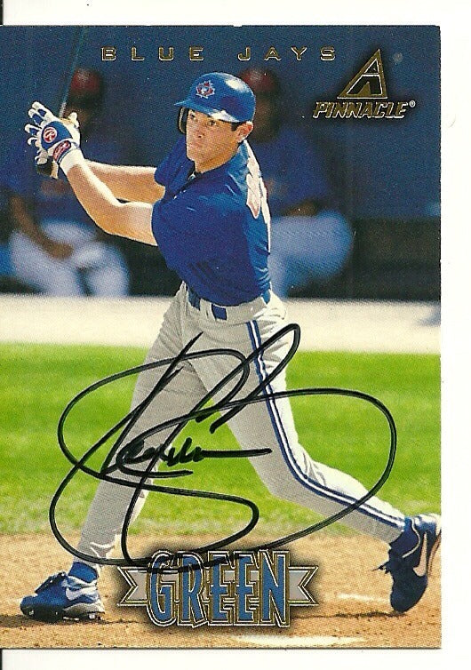 SHAWN GREEN TORONTO BLUE JAYS SIGNED AUTO 1997 PINNACLE CARD #135 W/COA