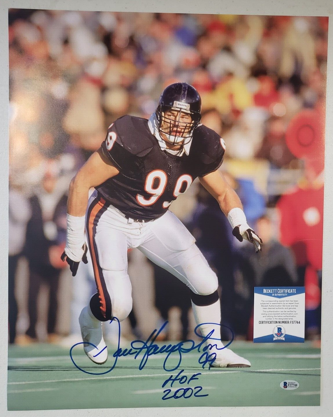 DAN HAMPTON #99 HOF 2002 SIGNED AUTOGRAPHED 16X20 PHOTO BECKETT AUTHENTICATED