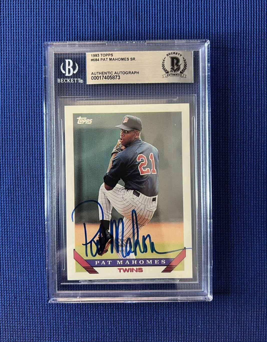 1993 TOPPS PAT MAHOMES SR MINNESOTA TWINS SIGNED AUTOGRAPHED #684 BECKETT