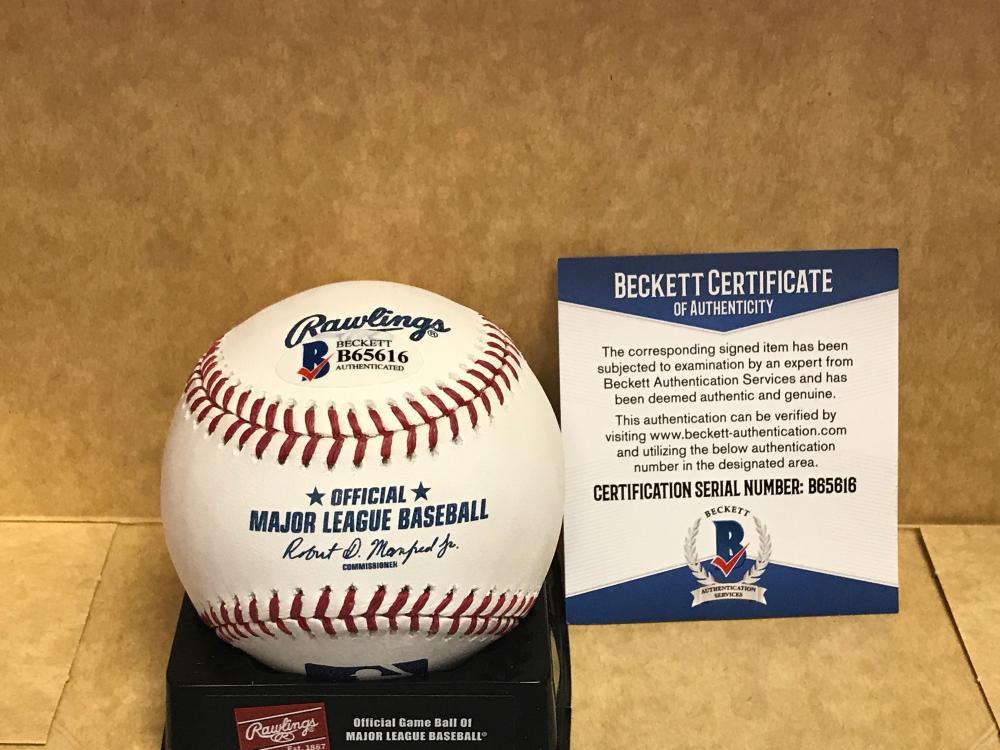 CHRIS CARTER NEW YORK YANKEES SIGNED M.L. BASEBALL BECKETT AUTH. B65616