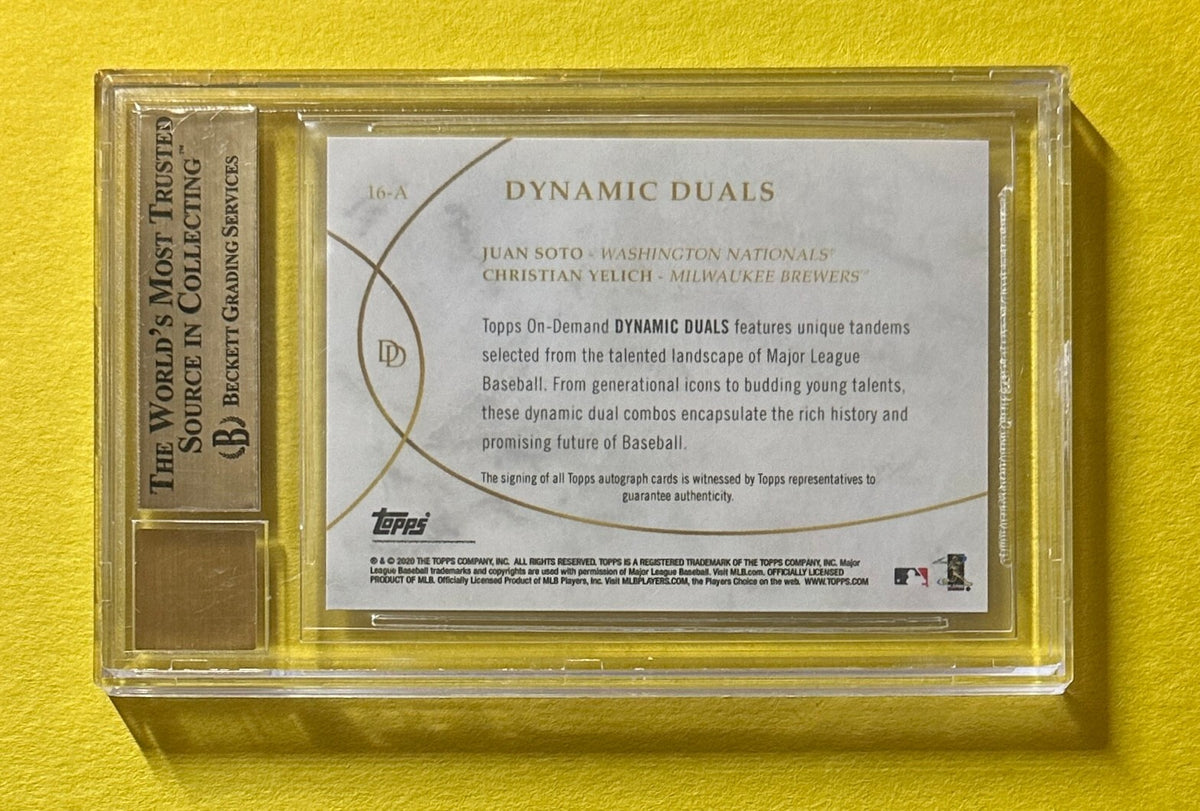 2020 TOPPS ON DEMAND DYNAMIC DUAL AUTOS CHRISTIAN YELICH JUAN SOTO #16 BGS 9.5