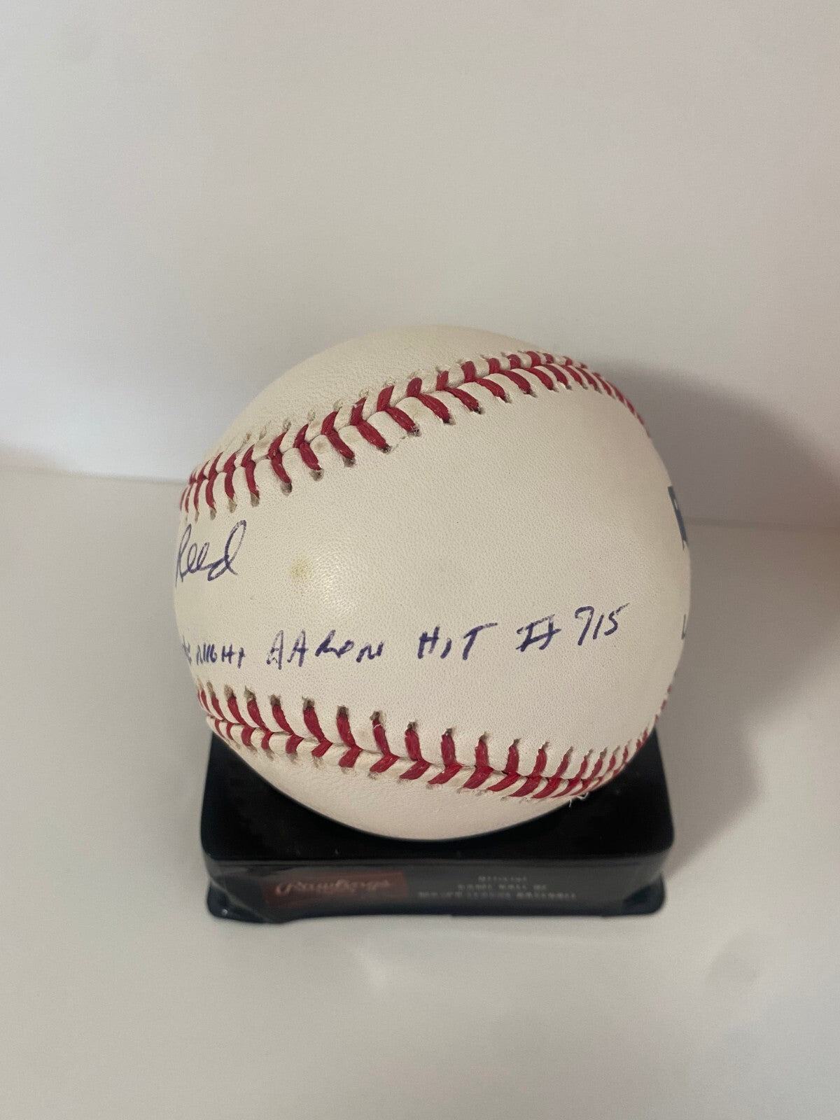 RON REED WINNING PITCHER AARON HIT #715 SIGNED AUTO M.L. BASEBALL BECKETT JSA