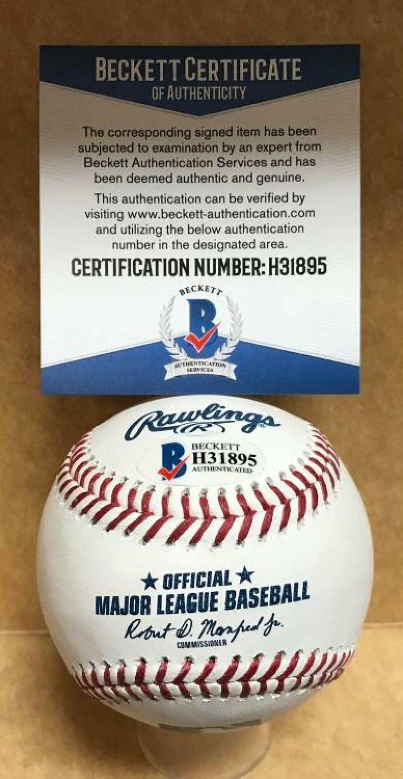 TYLER WHITE LOS ANGELES DODGERS SIGNED AUTOGRAPHED M.L. BASEBALL BECKETT H31895