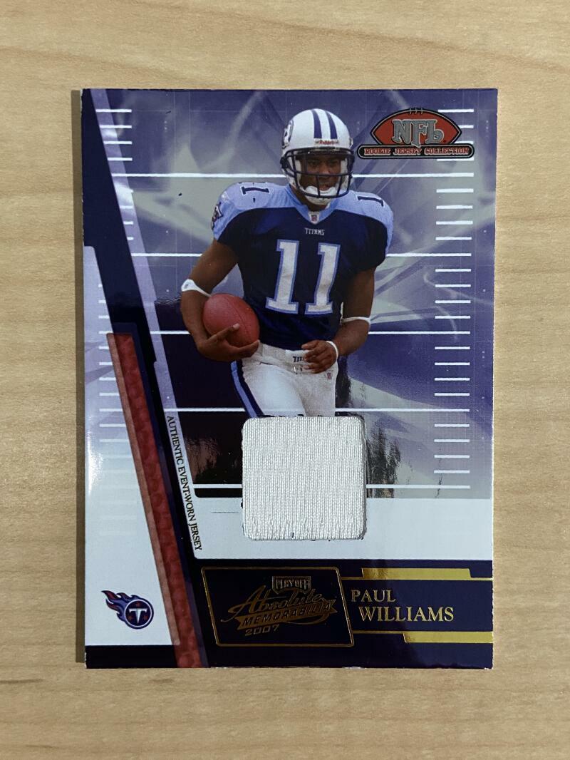 PAUL WILLIAMS TENNESSEE TITANS 2007 ABSOLUTE PATCH CARD #RJC-29