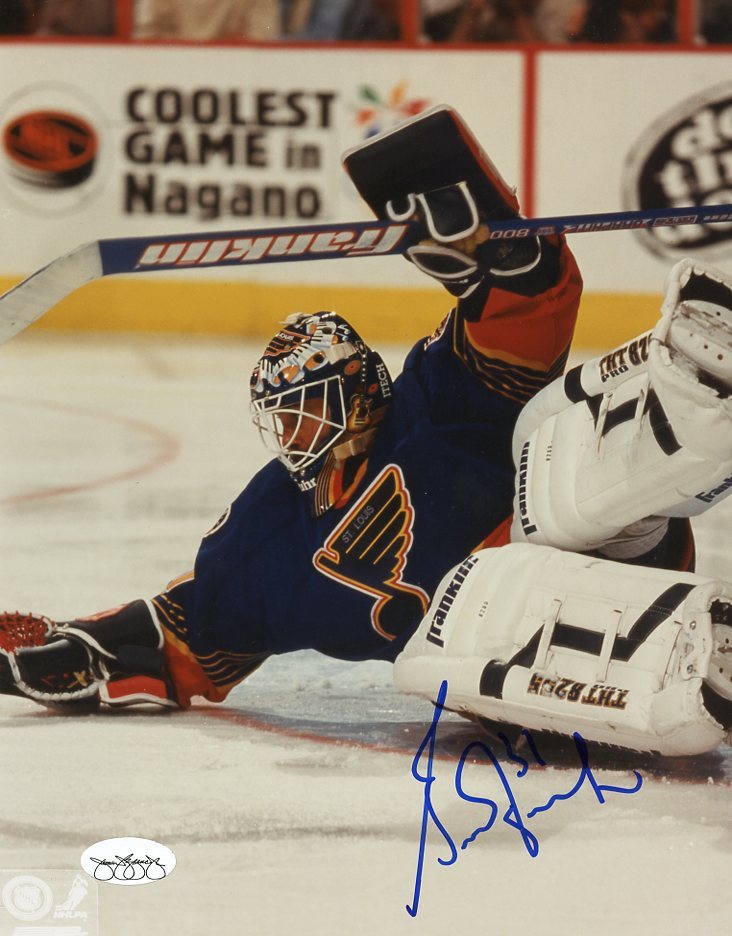 GRANT FUHR ST. LOUIS BLUES SIGNED AUTOGRAPHED 8X10 PHOTO JSA SOA