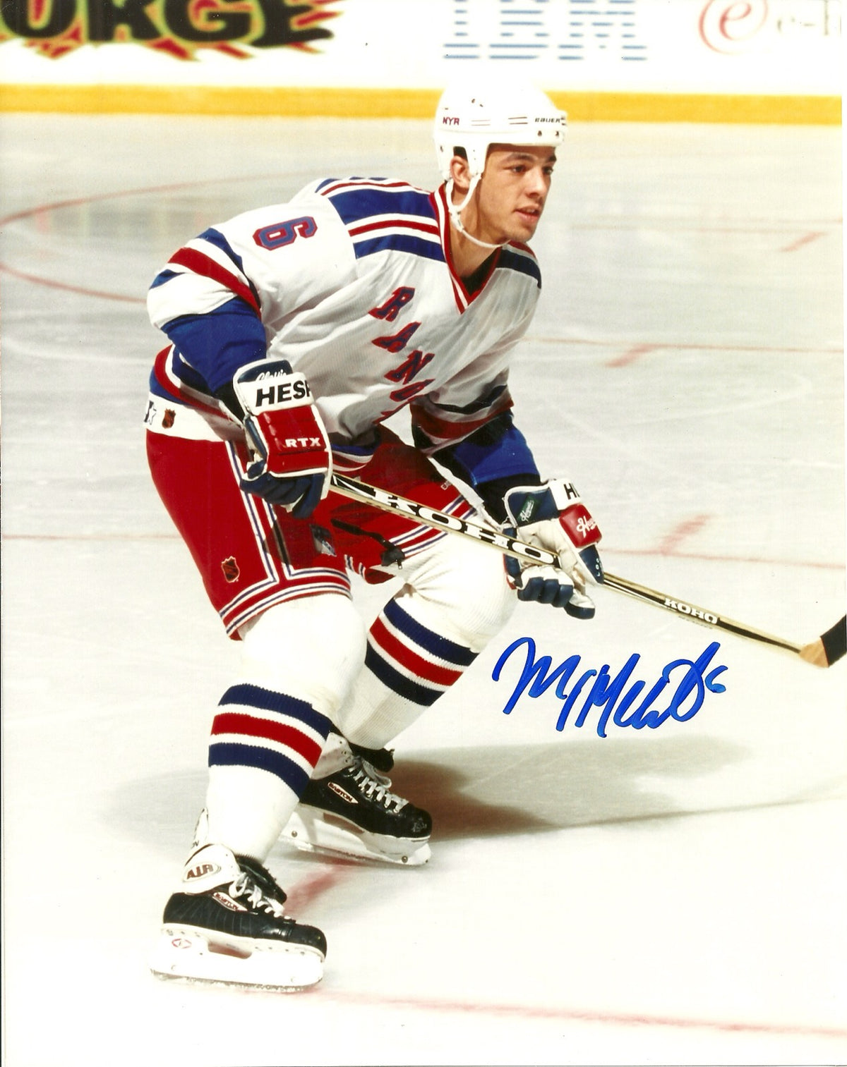 MANNY MALHOTRA NEW YORK RANGERS SIGNED AUTO 8x10 PHOTO W/COA