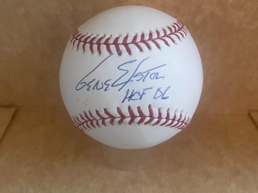 GENE ELSTON HOF 06 ASTROS SIGNED AUTOGRAPHED RARE BASEBALL M.L. BASEBALL BECKETT