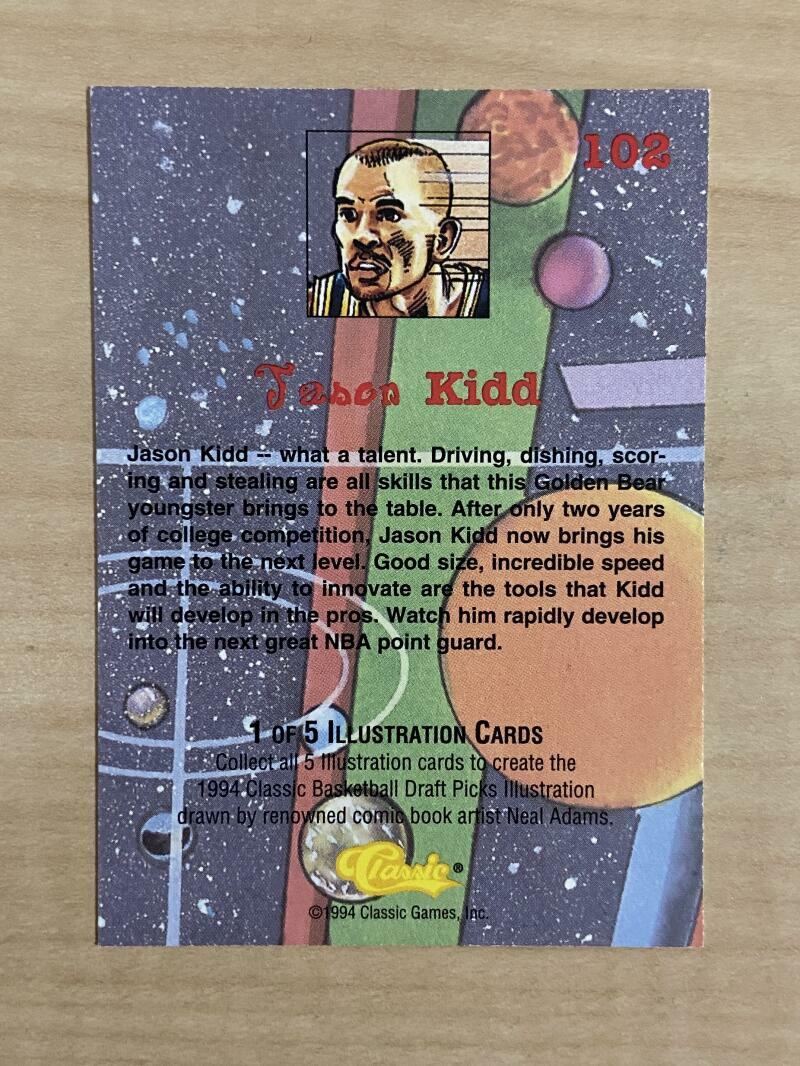 JASON KIDD DALLAS MAVERICKS 94-95 CLASSIC CARD #102