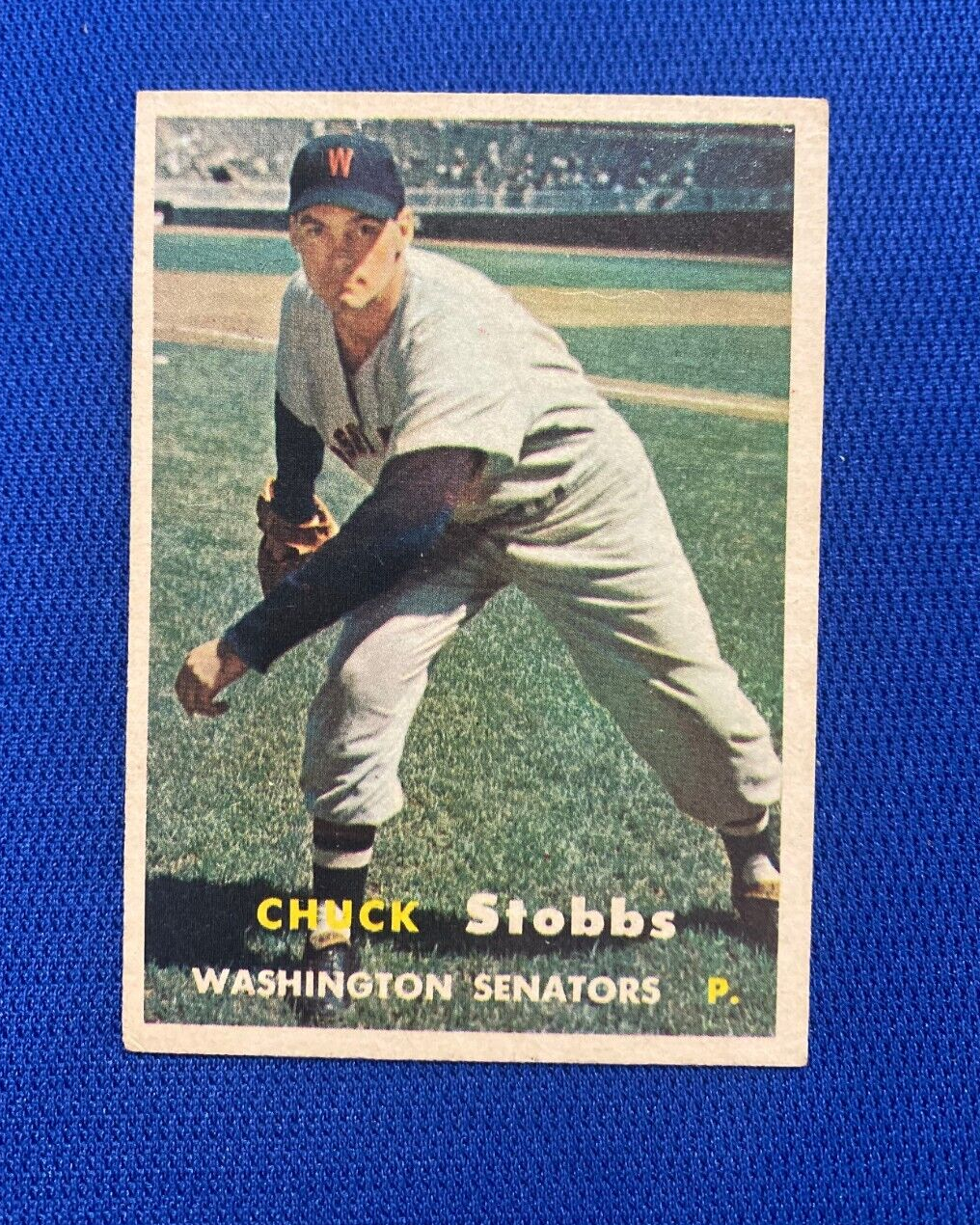 1957 TOPPS CHUCK STOBBS WASHINGTON SENATORS #101 CARD VINTAGE SET-BREAK