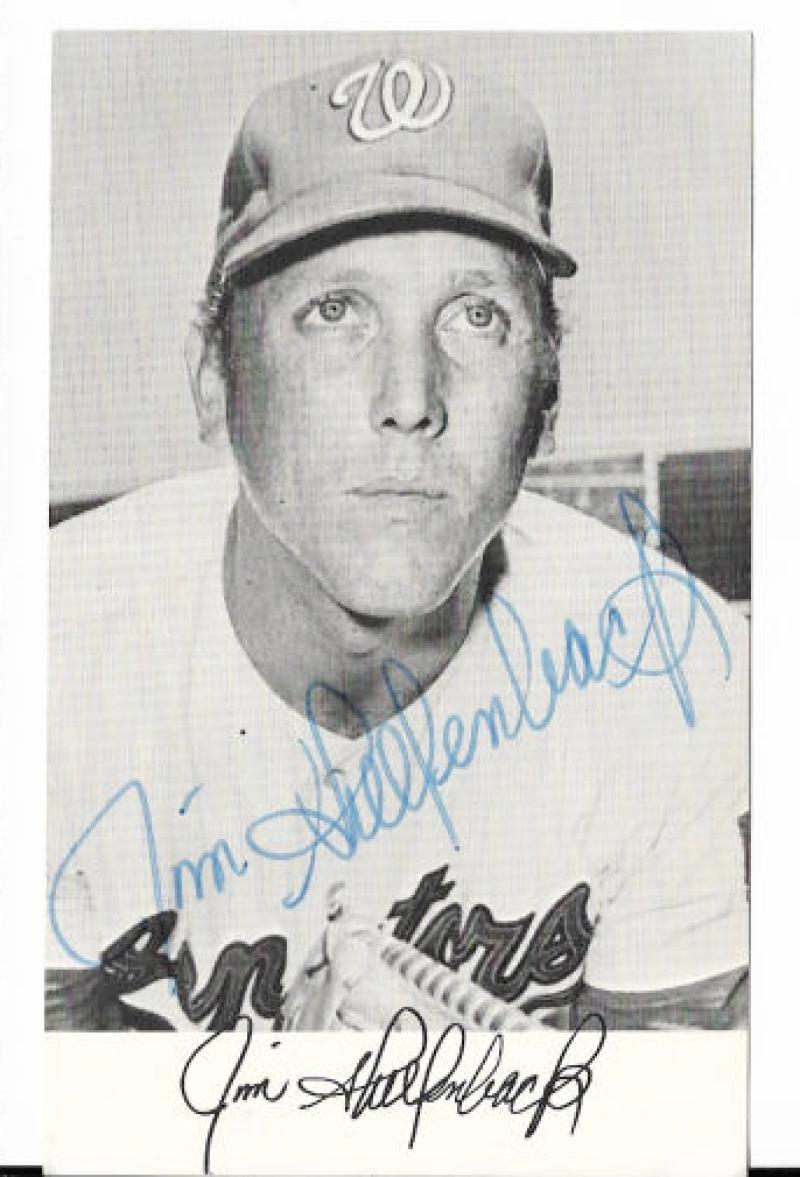 JIM SHELLENBACK WASHINGTON SENATORS SIGNED AUTO VINTAGE 3X5 PHOTO CARD W/COA 