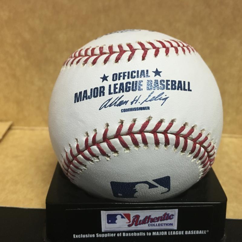 AARON CUNNINGHAM INDIANS/A'S M.L. SIGNED BASEBALL W/COA
