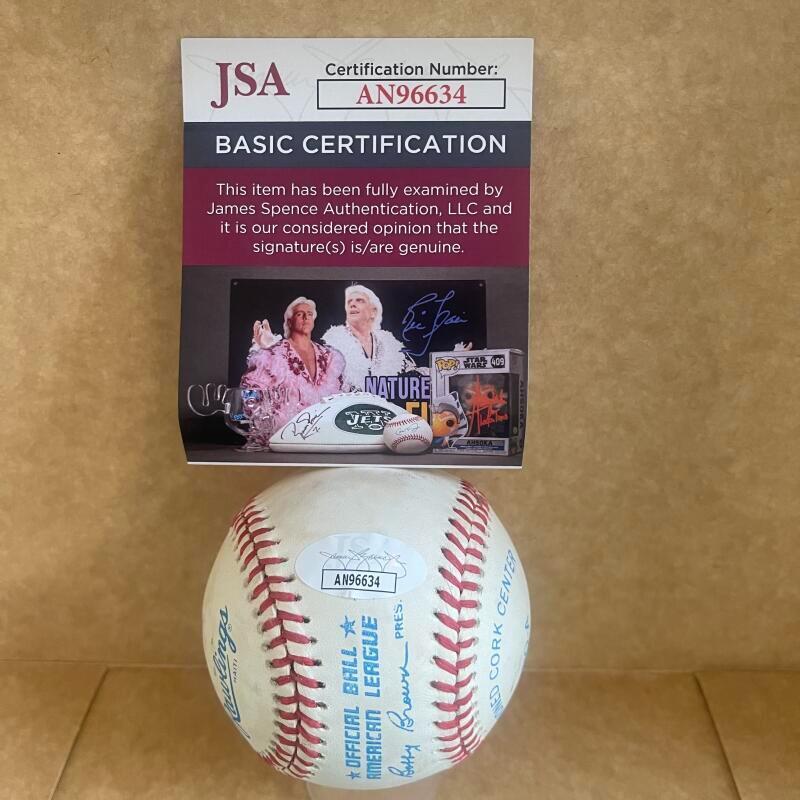 ALEX JOHNSON INDIANS/PHILLIES RARE SIGNED A.L. BASEBALL JSA AUTH