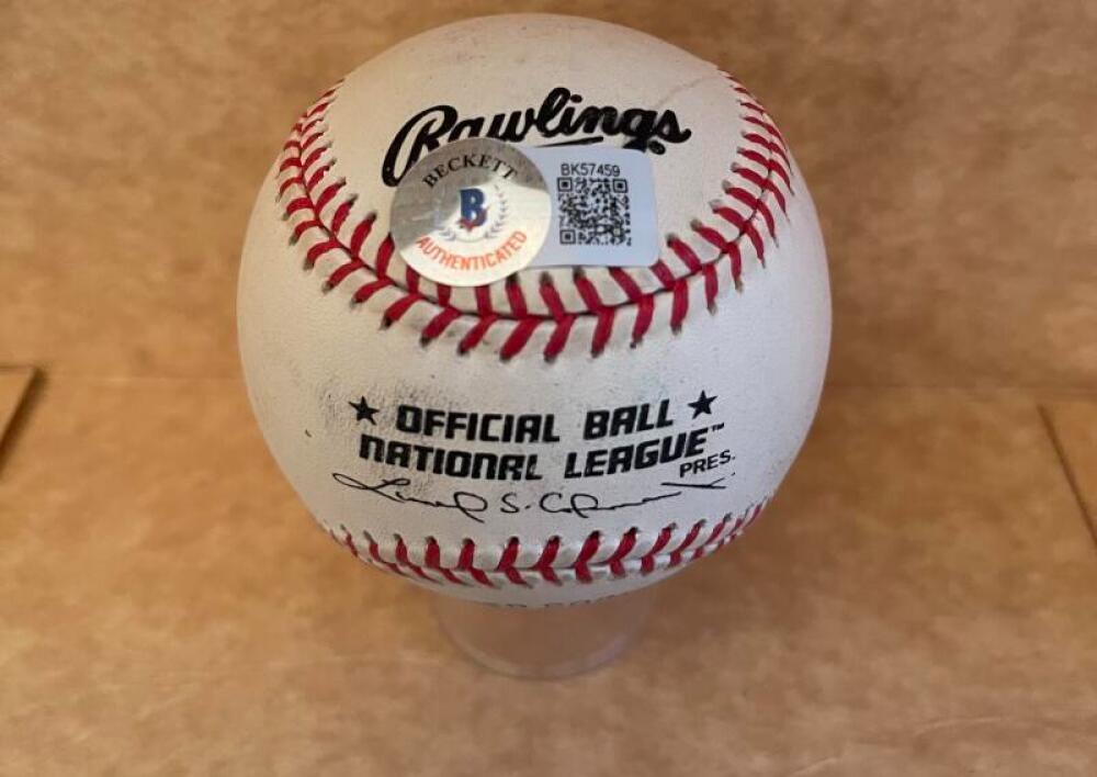 GREGG OLSON ORIOLES/PIRATES SIGNED VINTAGE N.L. BASEBALL  BECKETT AUTH