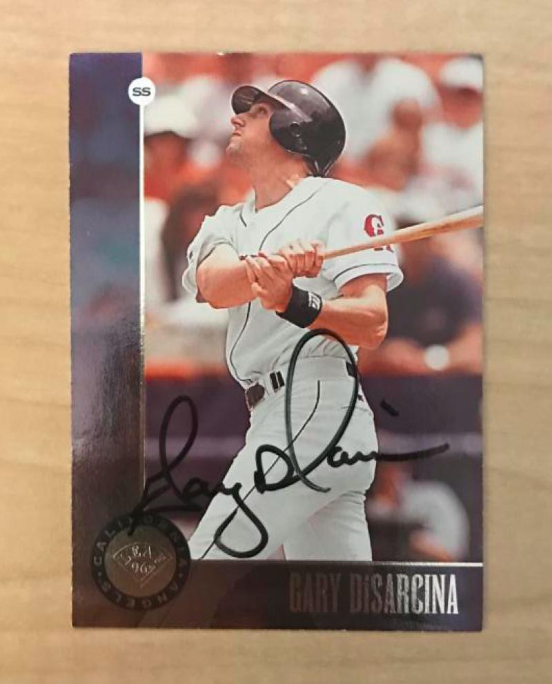 GARY DISARCINA CALIFORNIA ANGELS SIGNED AUTOGRAPHED 1996 LEAF CARD #134 W/COA 