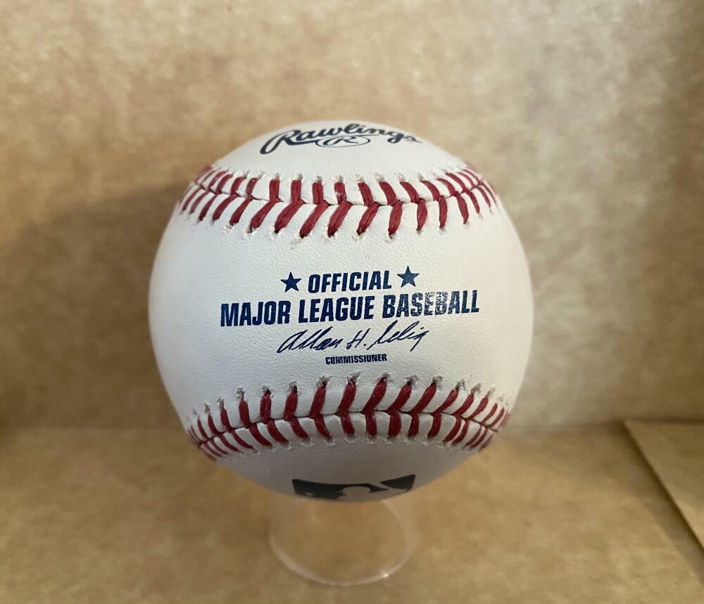 RHEAL COURMIER CARDINALS/RED SOX SIGNED AUTOGRAPHED M.L. BASEBALL W/ COA