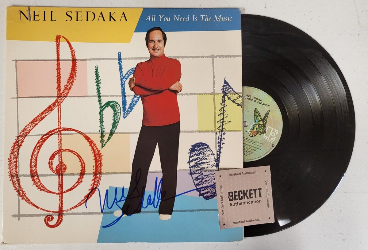 NEIL SEDAKA ALL YOU NEED IS MUSIC SIGNED AUTOGRAPHED RECORD ALBUM BECKETT AUTH
