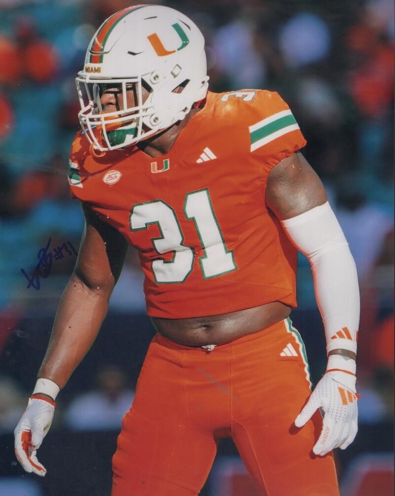 WESLEY BISSAINTHE MIAMI HURRICANES SIGNED AUTOGRAPHED 8X10 PHOTO W/ COA