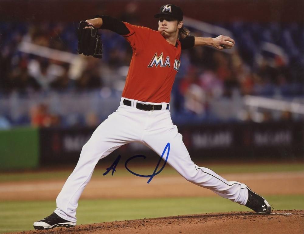 ADAM CONLEY PITCHING MIAMI MARLINS SIGNED 8X10 PHOTO W/COA