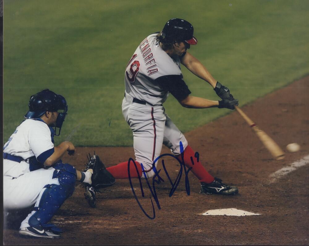 CHRIS DENORFIA CINCINNATI REDS  SIGNED AUTOGRAPHED 8X10 PHOTO W/ COA