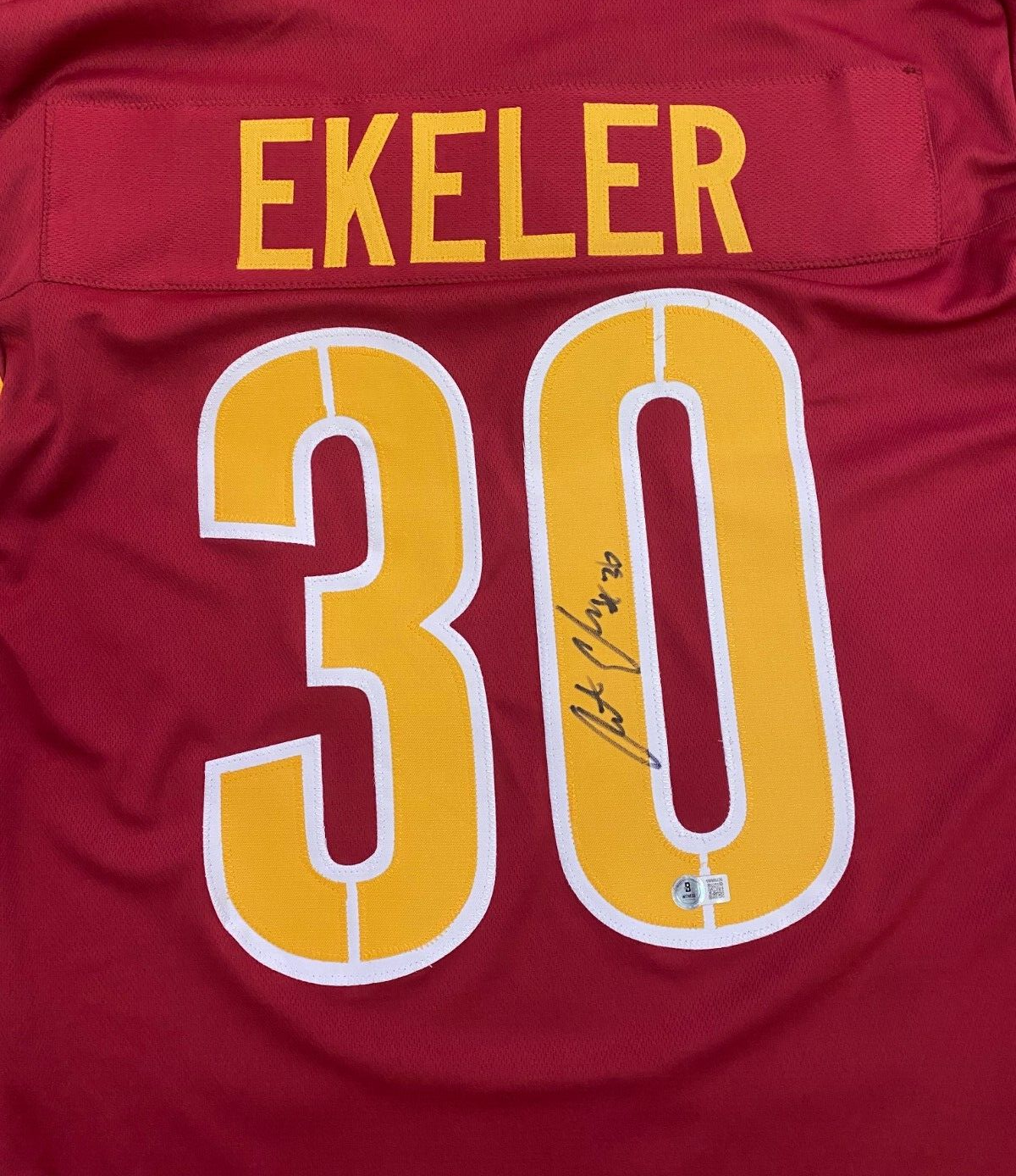 AUSTIN ECKELER #30 WASHINGTON COMMANDERS SIGNED AUTOGRAPH CUSTOM JERSEY BECKETT