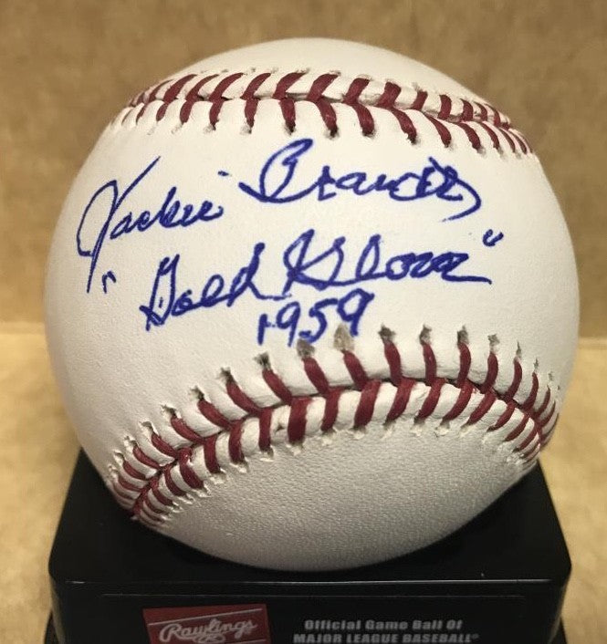JACKIE BRANDT "GOLD GLOVE" 1959 SIGNED AUTOGRAPHED M.L. BASEBALL W/COA