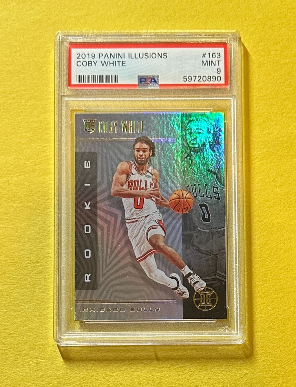 2019 PANINI ILLUSIONS COBY WHITE ROOKIE CARD #163 PSA MINT 9 BULLS